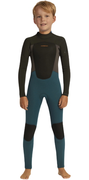 2026 Quiksilver Junior Prologue 4/3mm Back Zip Wetsuit EQKW103014 - Midnight Turquoise